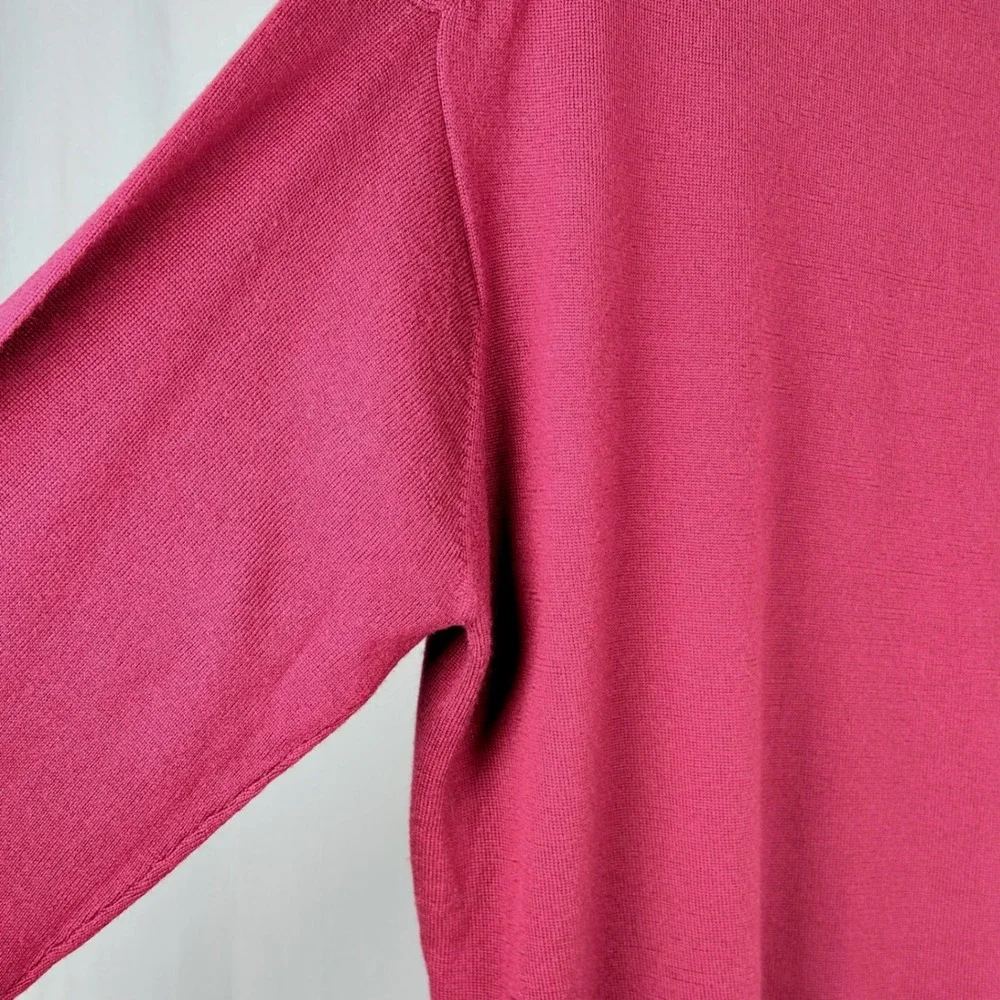Tuscany Le Collezioni Mens Fine Italian Merino Wool Polo Sweater Burgundy L